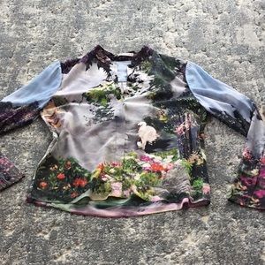 Alice and Olivia photographic print blouse